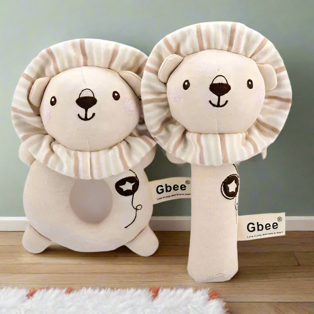 Hochet bébé | Hochet à main en coton biologique, jouet apaisant pour bébé™