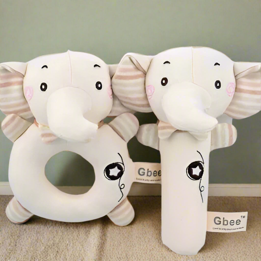 Hochet bébé | Hochet à main en coton biologique, jouet apaisant pour bébé™