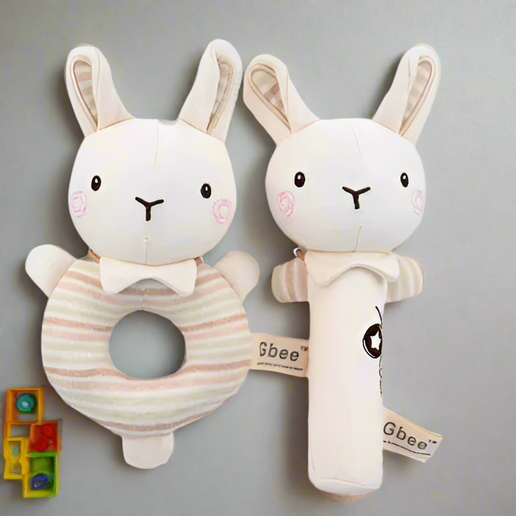 Hochet bébé | Hochet à main en coton biologique, jouet apaisant pour bébé™