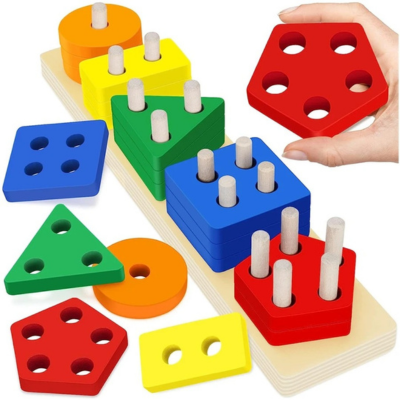 Jouet d'éveil | Jouet puzzle en bois empilables de tri Montessori pour tout-petits et enfants à l'âge de préscolaire