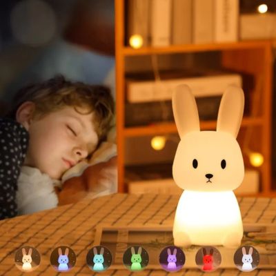 Veilleuse Bébé | Lapin Tactile Changeante de Couleur