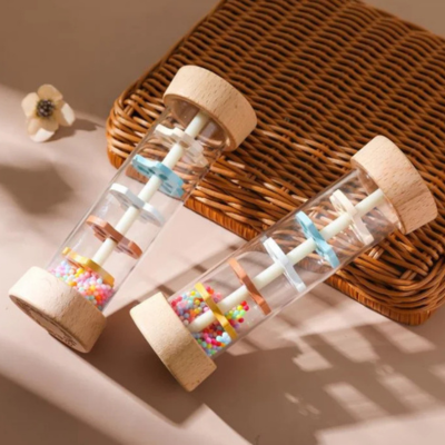 Bâton de pluie sensoriel coloré — jouet musical Montessori bébé