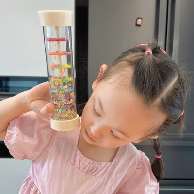 Bâton de pluie sensoriel — jouet Montessori dès 6 mois