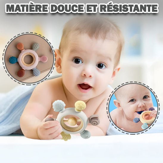 Hochet Bébé Sensoriel Et De Dentition 0-12 Mois - Balle à Attraper, Textures, Couleurs - Jouet Montessori Cadeau