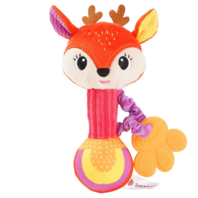 Hochet bebe peluche cerf — jouet doux pour nourrisson