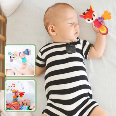 Hochet Bébé | Peluche doux avec poignet en forme d'animaux