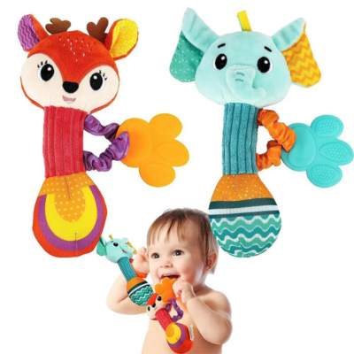 Hochet Bébé | Peluche doux avec poignet en forme d'animaux