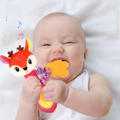 Hochet bebe peluche animaux — soulagement des gencives bébé